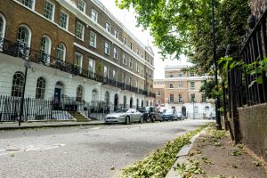 Islington, London- Street of upmarket townhouses typical for the area which boarder the City of London