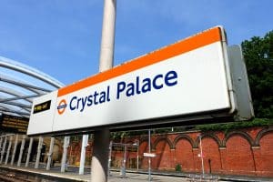 Crystal Palace railway station London Overground sign