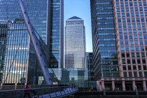 Canary Wharf is a large business and shopping development in East London. London's traditional financial centre