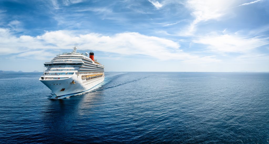 Aerial front view of a generic cruise ship. Hantavirus may have spread between passengers on cruise ship, WHO says