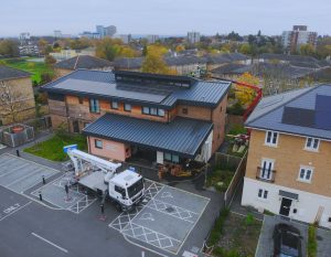 Birds Eye View of the bird proofing operation, Surrey