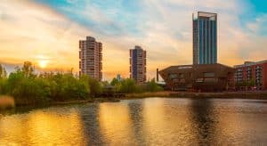 Sunset at Canada Water, London