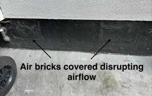 Blocked air bricks creating ideal environment for moths to breed